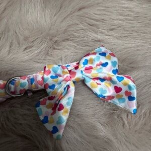 Top Paw Heart Print Dog Collar w/ Bow NWT